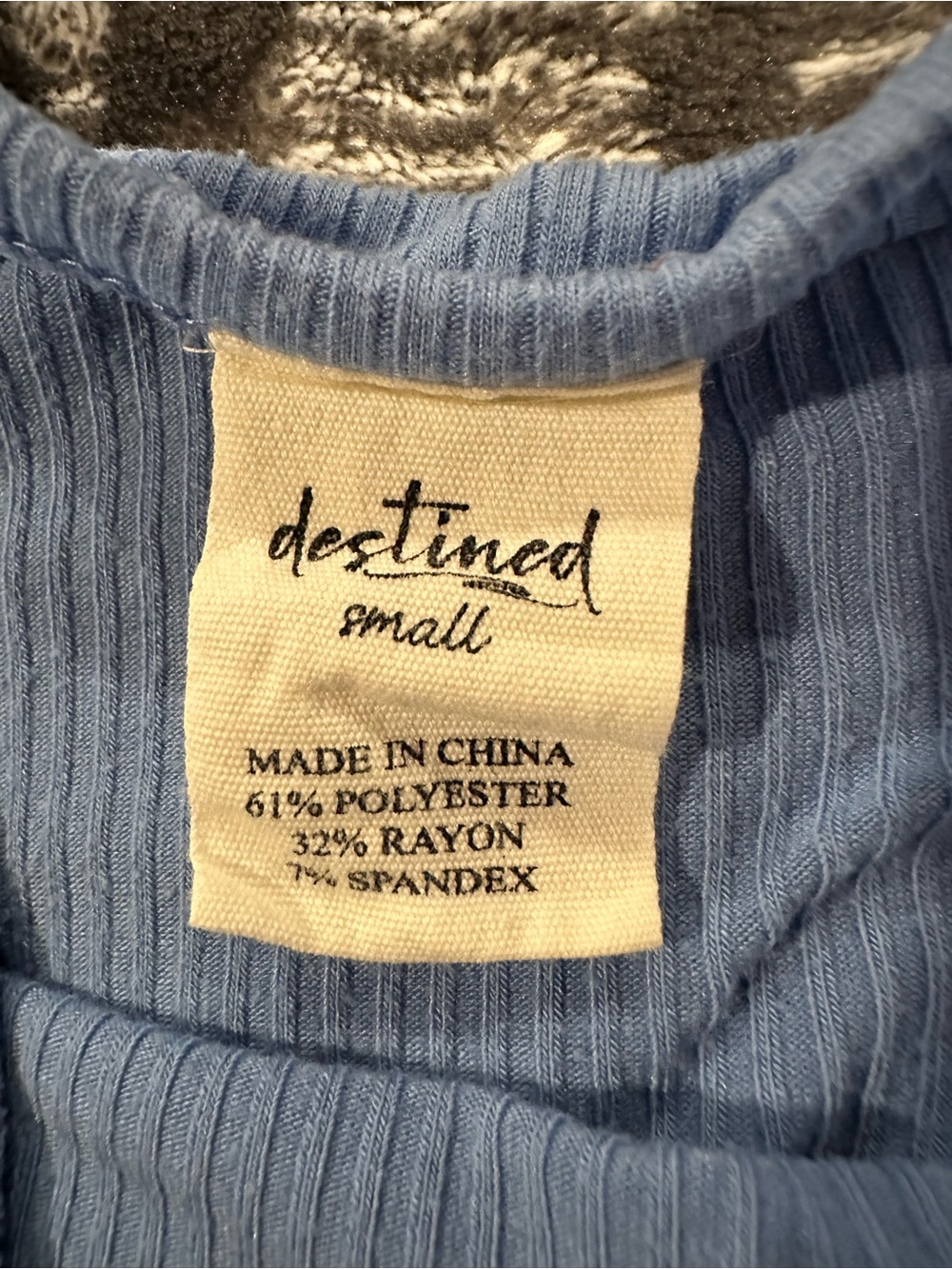 Brandy Melville Ribbed Light Blue V-Neck Spaghetti Strap Camisole - Picture 3 of 3